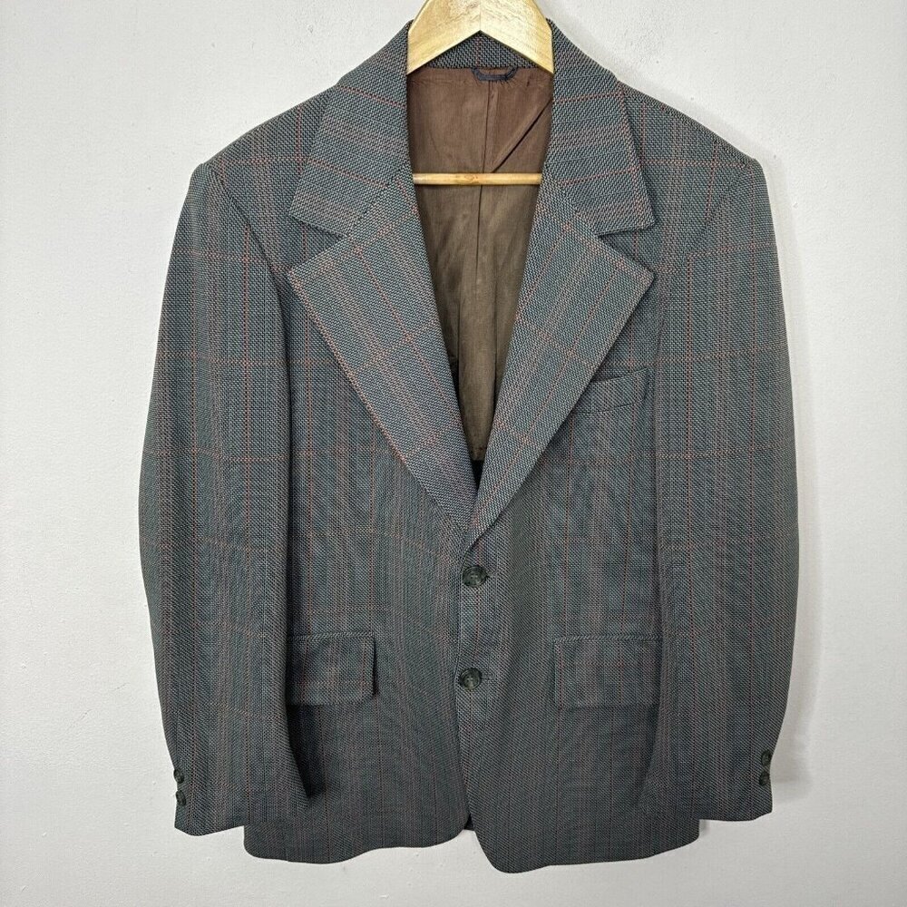 Vintage 70s Laurentien Men 40 Check Sports Coat‎ Blazer Hipster WKRP Herb